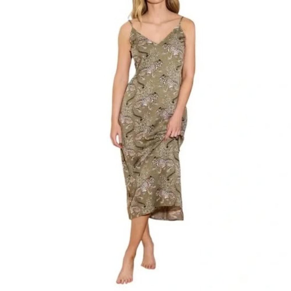 Bagheera - Satin Chic to Sleep Nightie - Olive-Large.